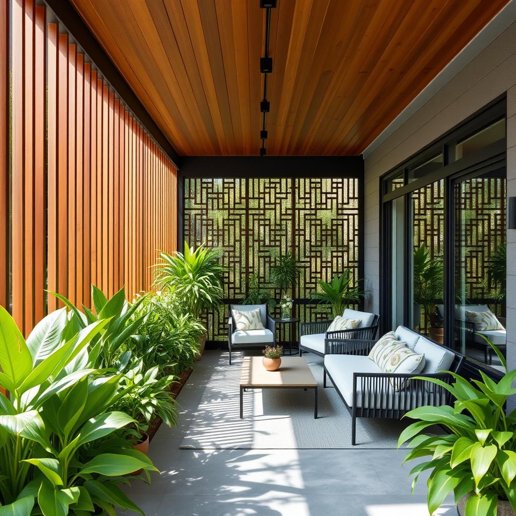 Modern Front Porch Privacy Design