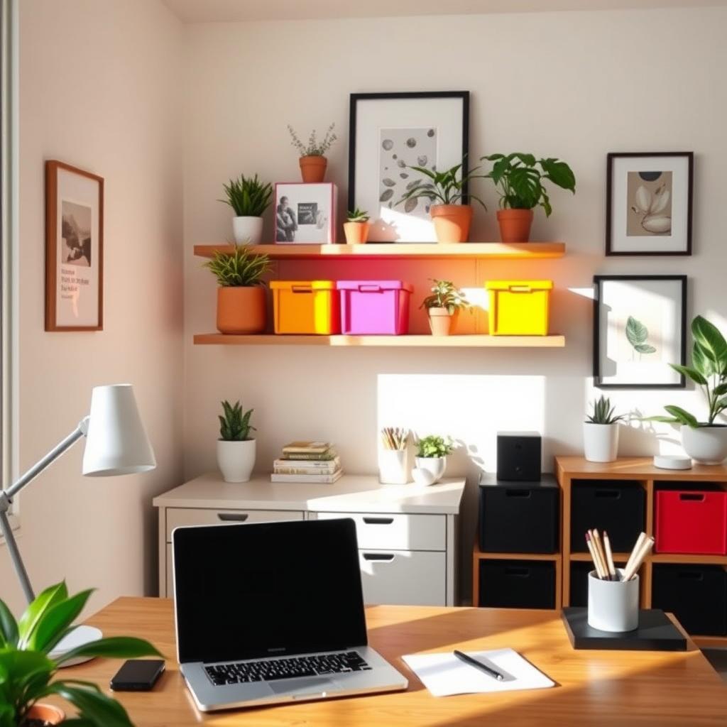 DIY home office hacks workspace organization