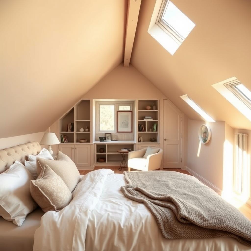 Slanted Ceiling Bedroom Design